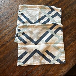 2 Handmade on Etsy 12x12 pillow covers. Blue, gray & white. Never used!